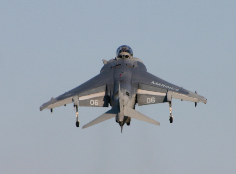 rear, aerospace, plane, airforce, air Vehicle, weapon, war, vertical, transportation, jump, gray, fighter, warfare, clear sky, harrier, airshow, modern