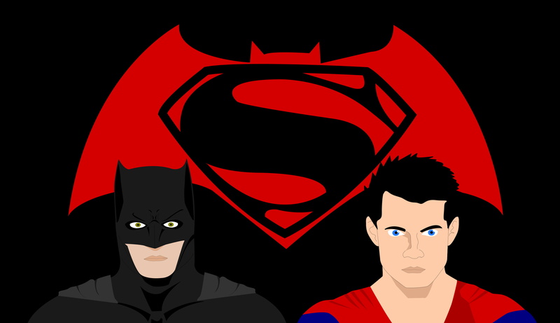 logo, artwork, fighting, 2K, red, black, sketches, bats, Batman v Superman: Dawn of Justice, Batman, blue, Superman