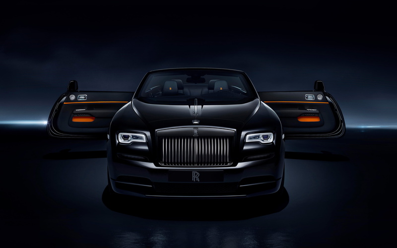 k, 4K, Black, Royce, Rolls, 2017, Badge, Dawn