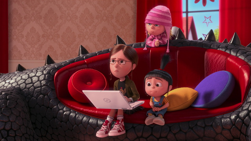 celebration, representation, portrait, childhood, Edith (Despicable Me), sword, emotion, child, Agnes (Despicable Me), red, Margo (Despicable Me), costume