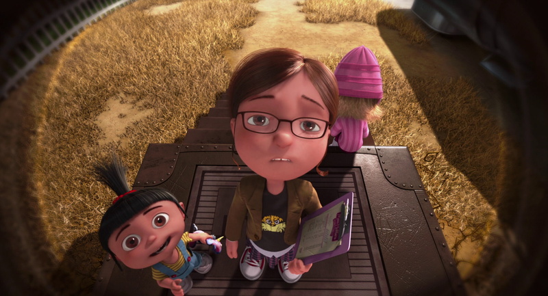 looking at camera, Agnes (Despicable Me), people, family, sister, togetherness, two people, Despicable Me, portrait, child, Edith (Despicable Me), high angle view