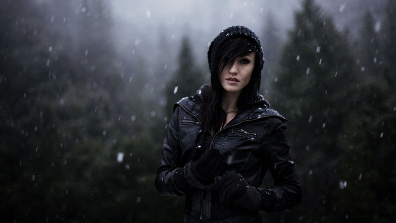 1080P, women, 1920x1080, jacket, hot, nose, babes, snow, girls, gloves, hats, pierced, leather, models