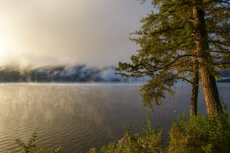 smog, rippling, landscape, weather, fog, beauty In Nature, water, autumn, summer, nature, countryside, british columbia, reflections, morning glory, canada