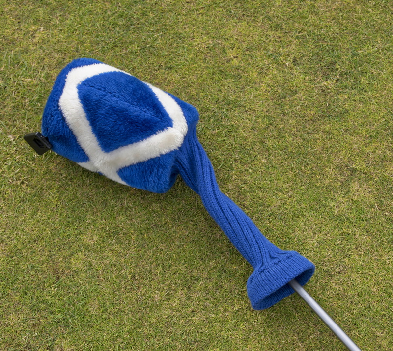 leisure activity, high angle view, field, plant, no people, glove, nature, blue, day, textile, symbol, scottish, clothing, 4K, sport, golf club, land