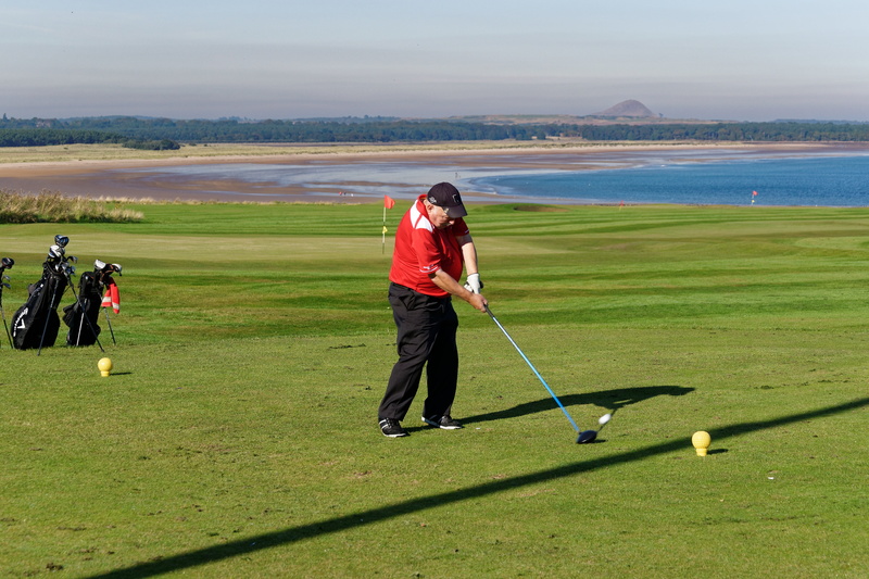 play, weekend activities, playing, field, shadow, leisure, grass, club, golfer, sky, landscape, full length, golf background, player, day, real people