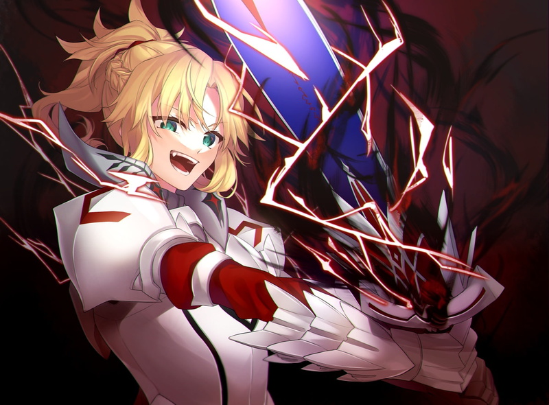 sword, fate, 720P, mordred, citron, eyes, weapon, apocrypha, short, magic, green, (series), 253802, hair, konachan, armor, blonde, braids, ponytail, com