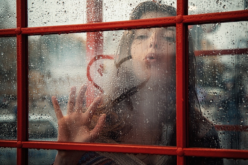 water on glass, waiting, indoors, rain, one person, females, transparent, nature, 1080P, child, looking through window, real people, heart, women, looking