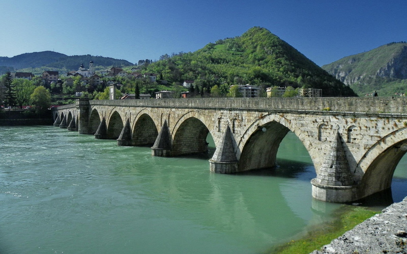 1080P, river, serbia, bridge, turkish, nature and landscapes, old