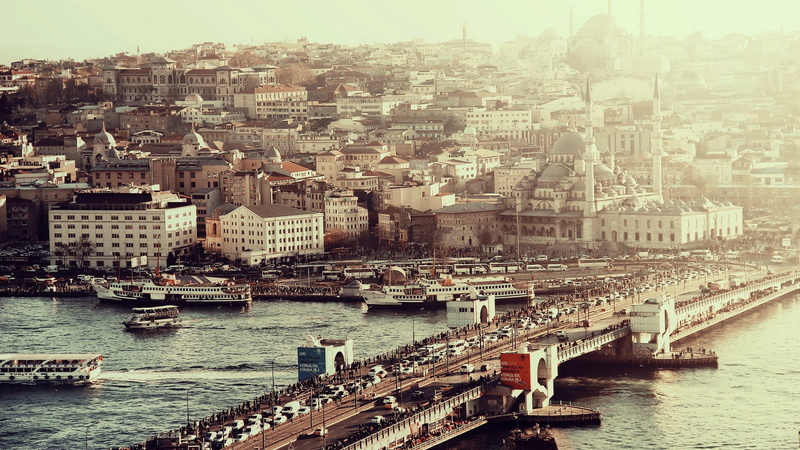 mosque, cityscapes, ships, bridges, Vintage, hd, 1080P, istanbul, bosphorus, x, art, architecture