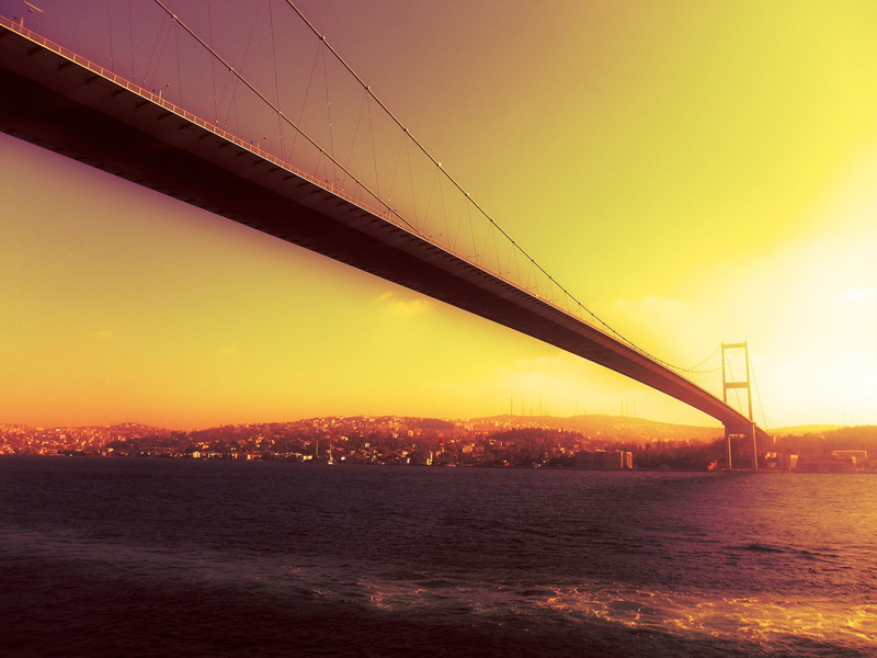 sunset, Bosphorus, 1080P, bridge, Istanbul