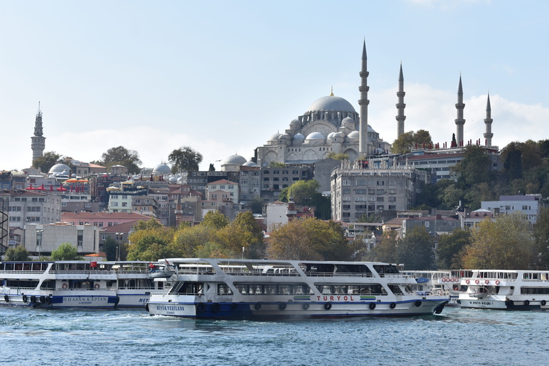 mosque, istanbul, travel, ocean, boat, nature, suleymaniye mosque, travel destinations, golden horn, building exterior, europe, outdoors, asia, sky, seafront