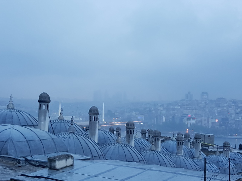 nature, sky, skyscraper, dock, water, arap cami mahallesi, 4K, pier, built structure, transportation, dome, waterfront, steeple, fog, city, outdoors, beyoğlu