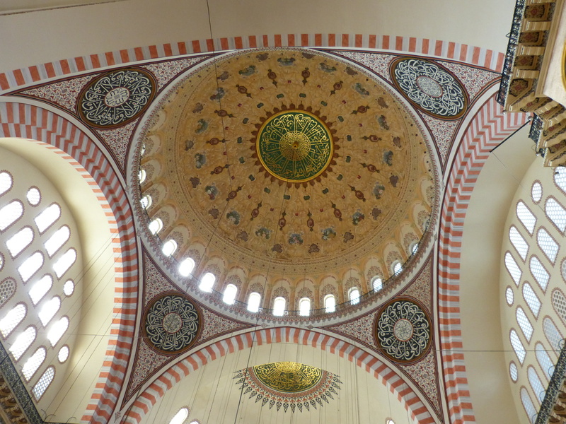 shape, mural, religion, historically, cupola, directly below, 4K, suleymaniye mosque, place of worship, süleymaniye, architecture and art, ceiling, architecture