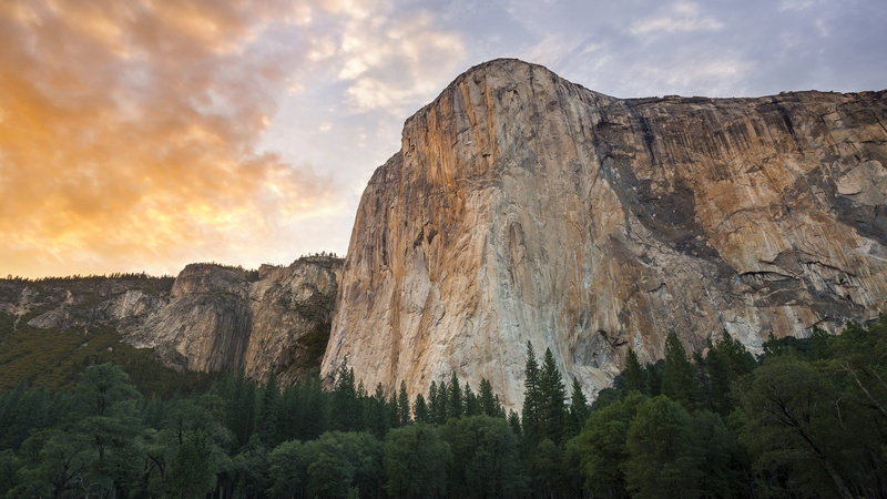 apple, mountain, photography, 5k, forest, mountains, 5K, 8k, sunset, El Capitan, OSX