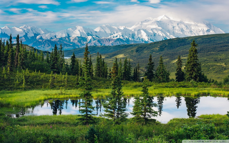 beautiful, mountain, 1080P, range, landscape, alaska, lakes
