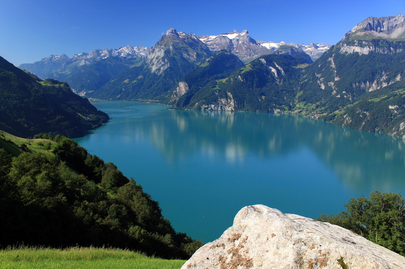 rivers, morschach, nature, switzerland, mountains, scenery, 2K