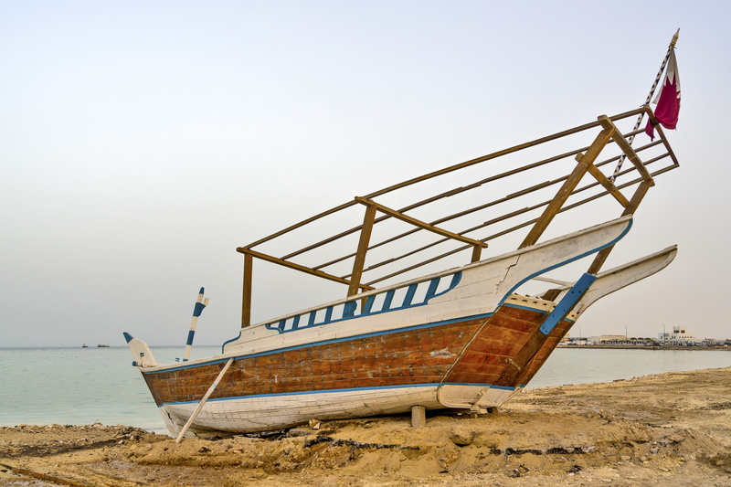 tranquility, 2022, doha, travel, dhow, nature, nautical vessel, transportation, sailing vessel, mode of transportation, 5K, flag, beach, land, sand, boat