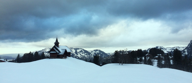 scenics - nature, nature, blue, chapel, religion, beauty in nature, wide, dark clouds, switzerland, built structure, weather mood, stoos, snowcapped mountain