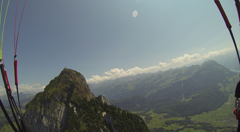 summer, travel, tranquil scene, myths, mountain, sky, 4K, paragliding, scenics - nature, moon, beauty in nature, cloud - sky, day, mountains, schwyz, mountain range