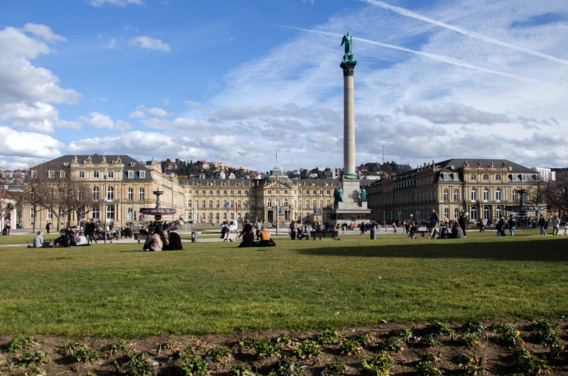sky, day, building, crowd, city, schloss, travel, real people, 4K, statue, women, large group of people, building exterior, built structure, architecture