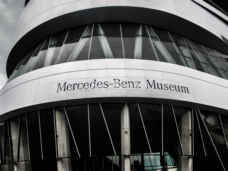 photograph, building, museum, urban, building exterior, mercedes-benz museum, no people, arena, western script, window, day, mercedes, stuttgart, office building
