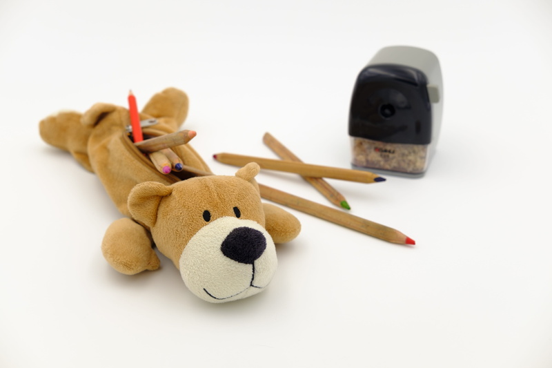 school pencil case, pencil case, write, writing accessories, toy, indoors, cut out, school, close-up, group of objects, wooden pegs, colour pencils, school supplies