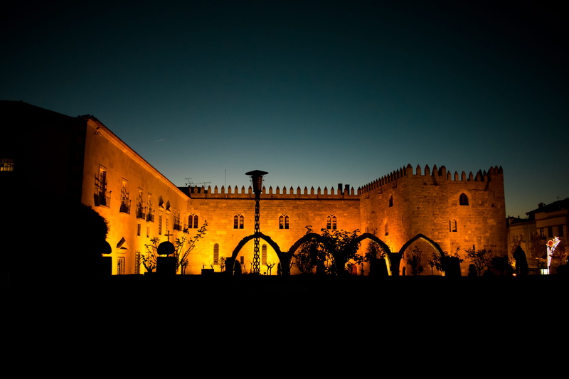 4K, no people, mansion, portugal, sky, silhouette, yellow, arch, castle, building exterior, city, history, braga, garden of santa barbara, building, jardim santa bárbara