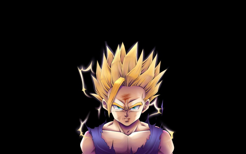 ssj, women, portrait, son, childhood, boys, females, dark, child, looking at camera, one person, studio shot, real people, Dragon Ball, black background