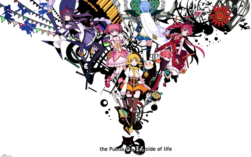 cartoon/comic, white, magica, madoka, mahou, shoujo, hd, anime, 2K