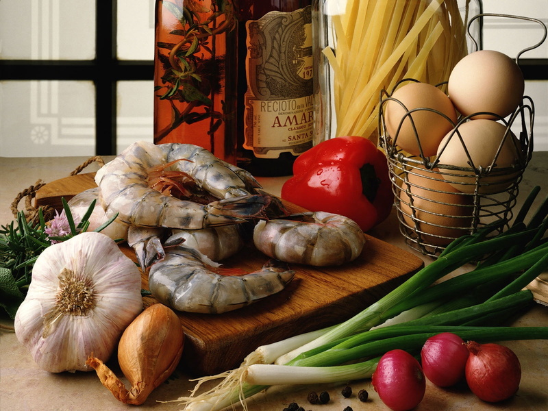 onion, food, vegetables, still life, healthy eating, freshness, 720P, indoors, variation, radishes, wellbeing, shrimp, ingredient, onions, no people, tomato