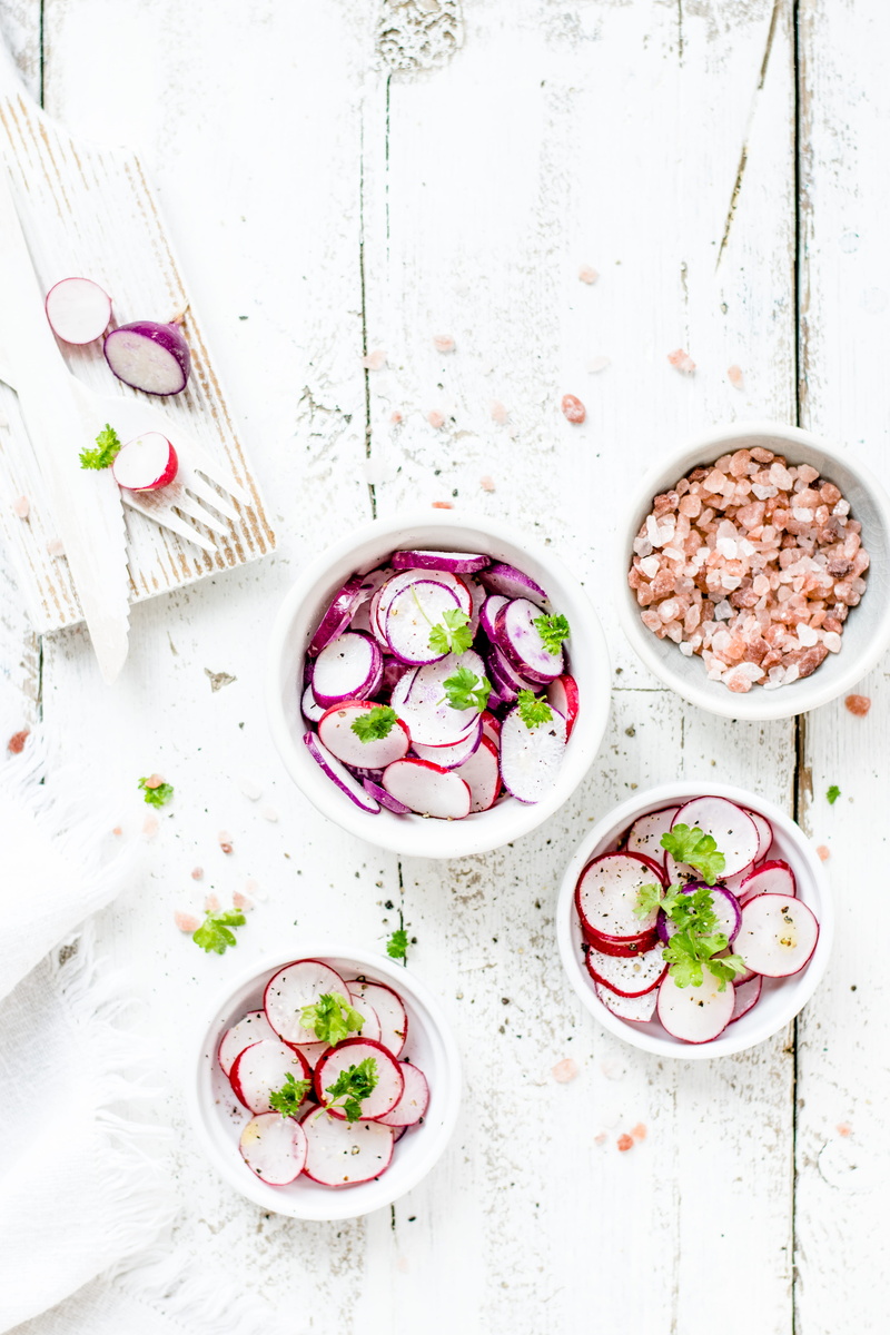 crockery, onion, flower, vegan, studio shot, foods, freshness, dairy product, four, eat, knife, bowls, 5K, food styling, salad, no people, healthy eating