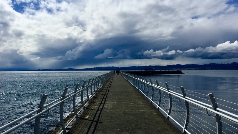 no people, breakwater, canada, ogden point, beauty in nature, sea, connection, storm, tranquil scene, pier, long, british columbia, lighthouse, water, scenics - nature