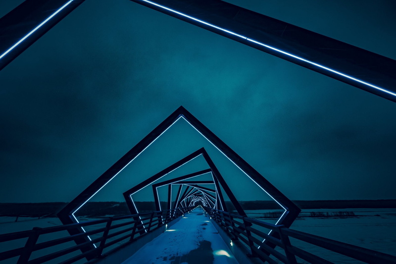 Architecture, High Trestle Trail, Path, Winter, Man Made, 1080P, Night