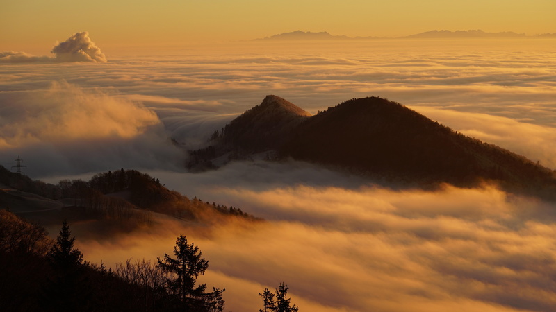 mountain, switzerland, sky, santis, landscape, fog, 8K, europe, horizon, foggy, wildhuser schafberg, cloud