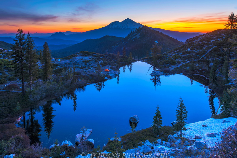 Morning, Sunrise, layers, Burn, lake, Aerial photo, Mt. Shasta, photo, Backpacking, Reflections, aerial, COLOR, 1080P, Blue Hour, Heart Lake, DAWN, Heart Shape
