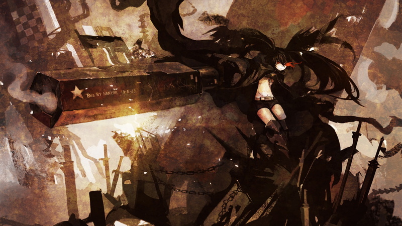 no people, sunlight, statue, low angle view, plant, art and craft, long hair, indoors, fantasy weapon, sword, illuminated, anime girls, creativity, male likeness