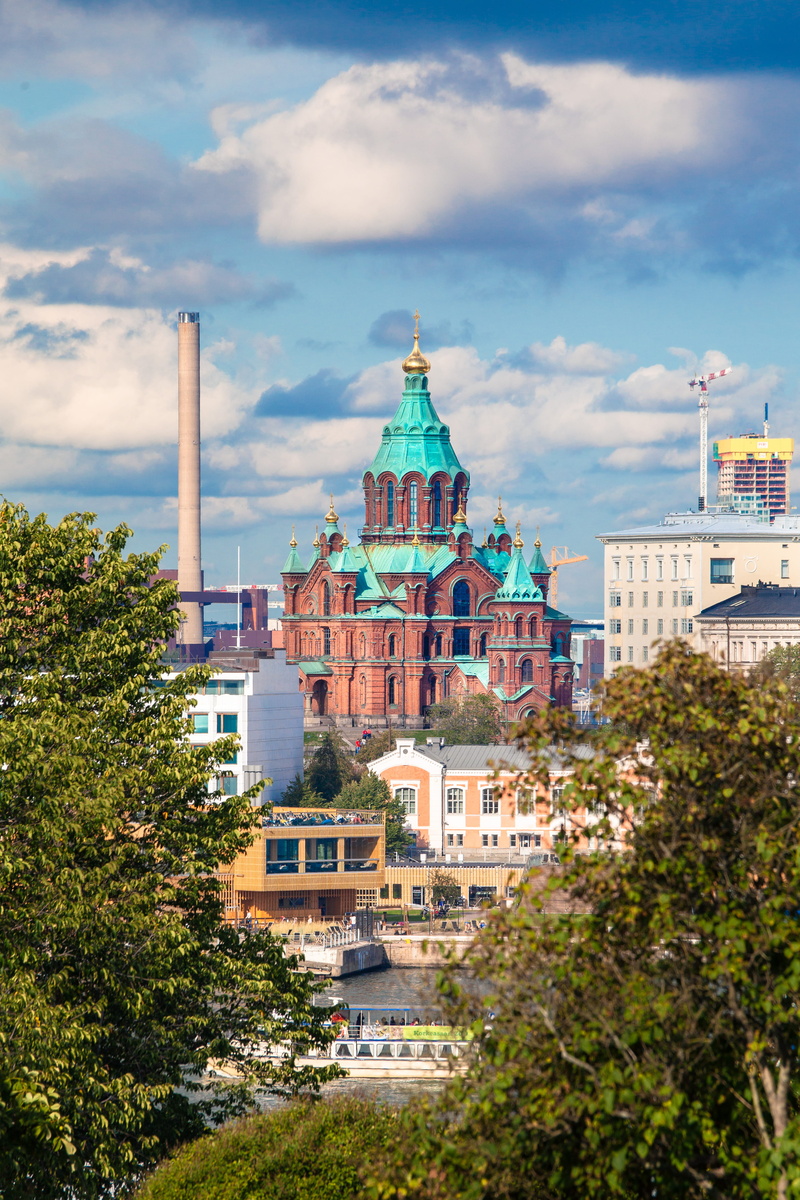 tree, outdoors, travel, city, orthodox, uspenski, cathedral, building, orthodox cathedral, place of worship, nature, plant, finland, dome, day, helsinki