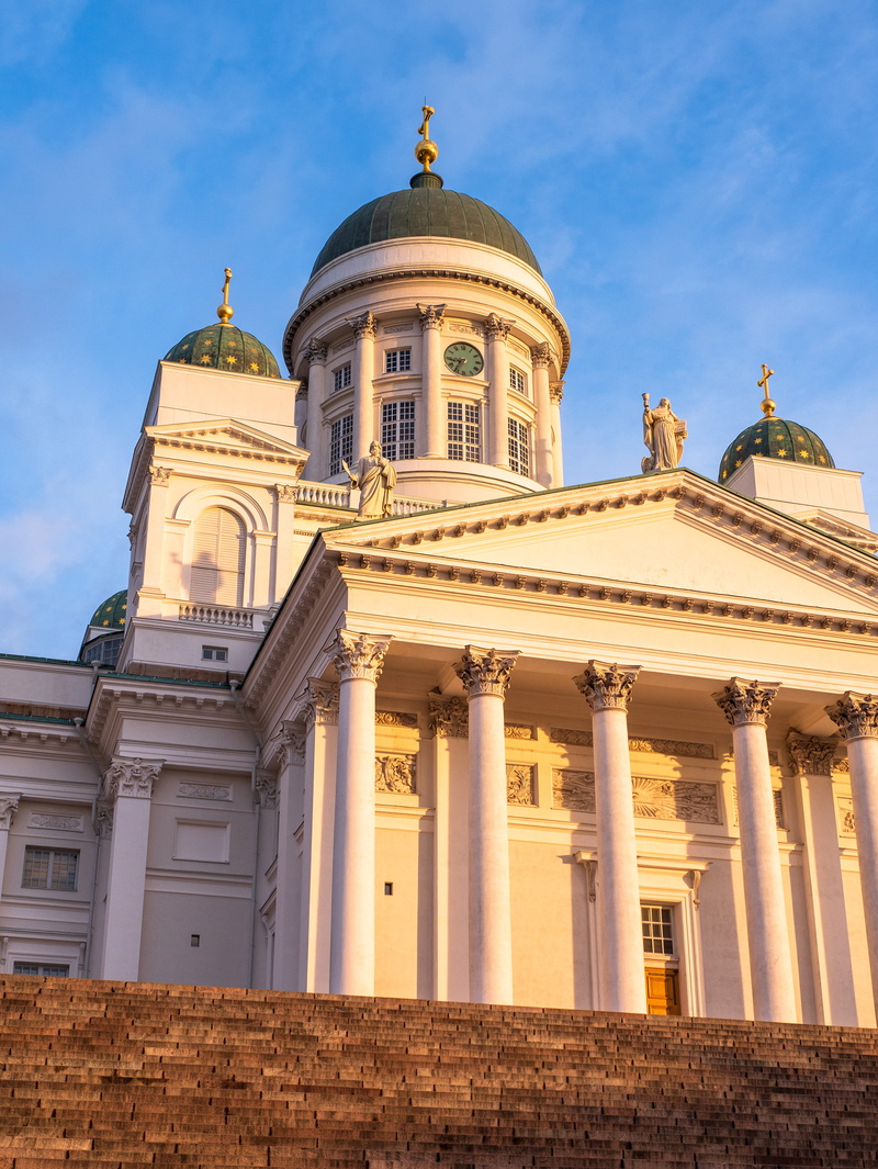 no people, low angle view, church, helsinki cathedral, architecture, cathedral, travel destinations, day, dome, 4K, built structure, architectural column