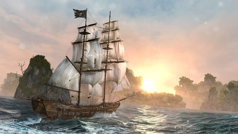 sunrise, video, game, ship, assigncard, 4K, river, ultrahd