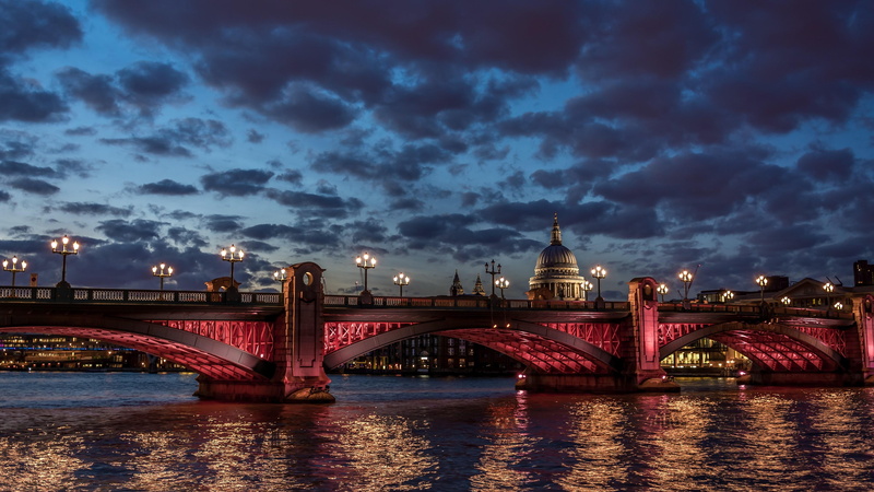 cathedral, cityscape, pauls, photo, st, river, street, bridge, lanterns, clouds, thames, beautiful, lamps, ultrahd, android, 4K, lighting