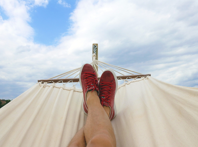 one person, sky, red, red sneakers, personal perspective, relaxing, day, summer, nature, vacation, leisure, sneakers, leisure activity, outdoors, recreation