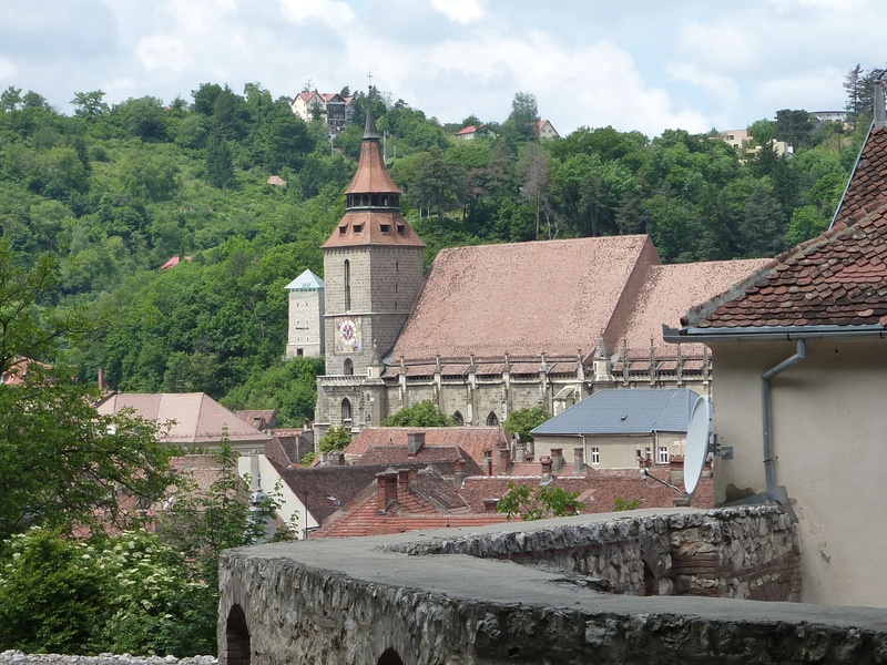 architecture, spire, building exterior, medieval, built structure, brasov, place of worship, black, old, sky, building, religion, christianity, spirituality