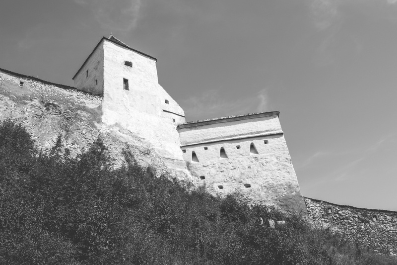 4K, the past, outdoors, wall - building feature, building exterior, tower, fortress, low angle view, wall, carpathian, fortified wall, history, nature