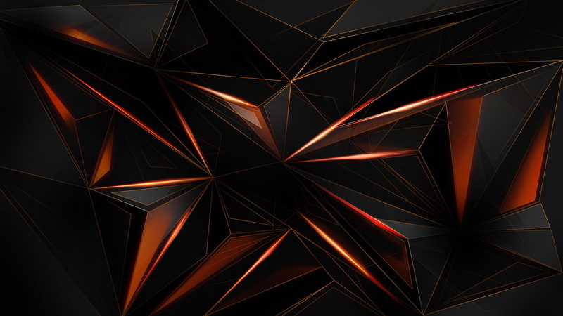 Black, Triangle, Abstract, 1080P, orange (Color)