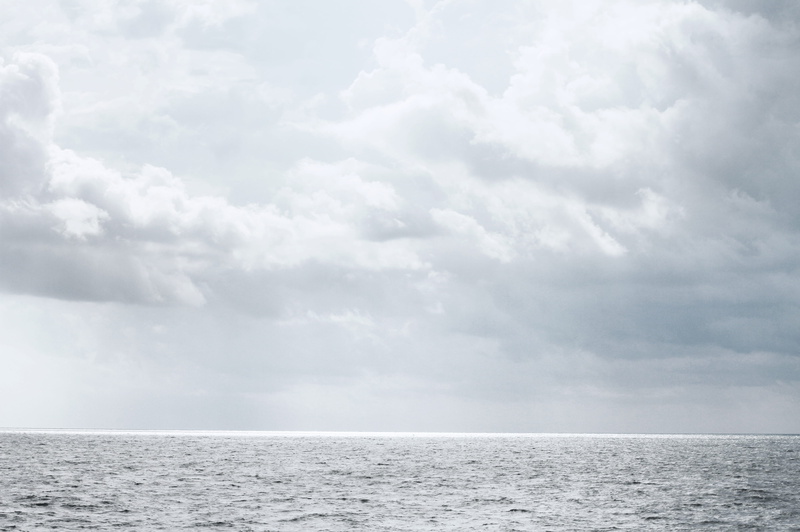 tranquility, sea, scenics - nature, gray, moody Sky, scenics, outdoors, 4K, seascape, wave, cloudscape, tranquil scene, environment, rain, water, nature