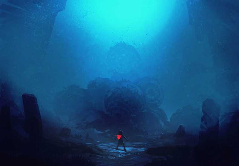leisure activity, standing, nature, adventure, rime video games artwork tequila works, silhouette, one person, men, water, full length, beauty in nature