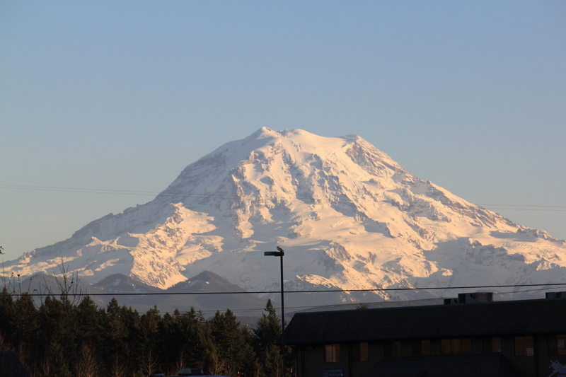 tranquil scene, tranquility, volcano, 4K, nature, snow, cascade, landscape, rainier, mt, copy space, no people, mountain peak, winter, built structure