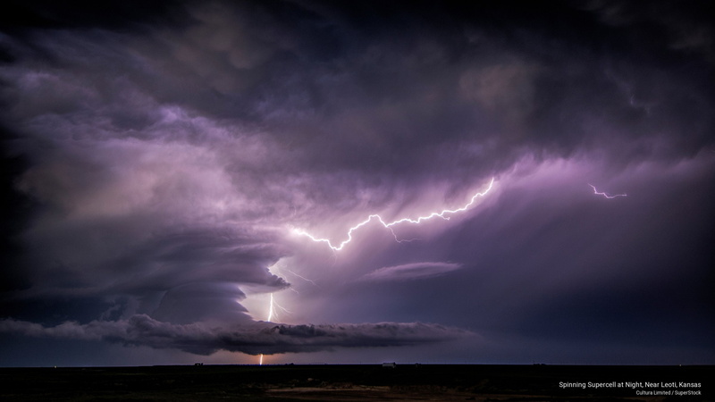near, kansas, leoti, spinning, supercell, 2K, Weather, night