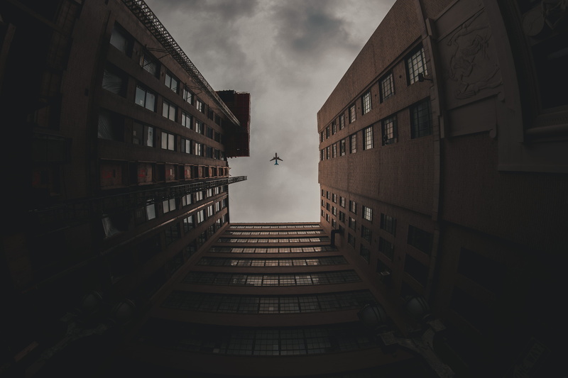 window, rise, sky, urban Scene, photo, architecture, metro, outdoors, city, angle, airplane, airliner, still, building, built Structure, life, leisure