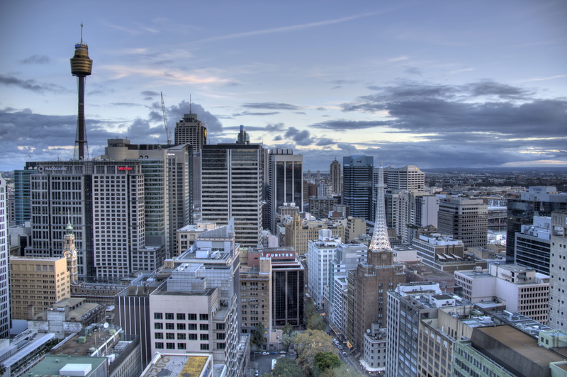 sky, city, crowded, settlement, 4K, tall - high, cityscape, sydney, spire, financial district, downtown, gray, office building exterior, architecture